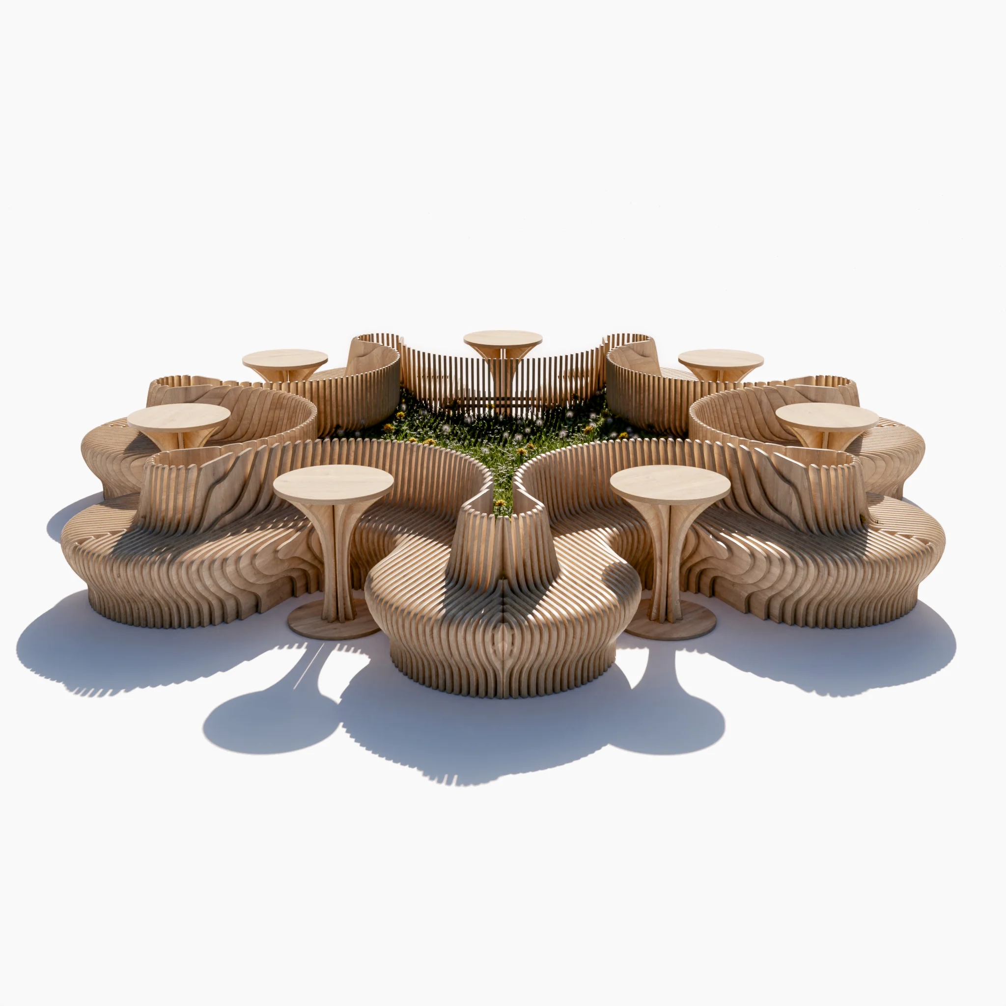 Параметрическая скамья Sevenpetals